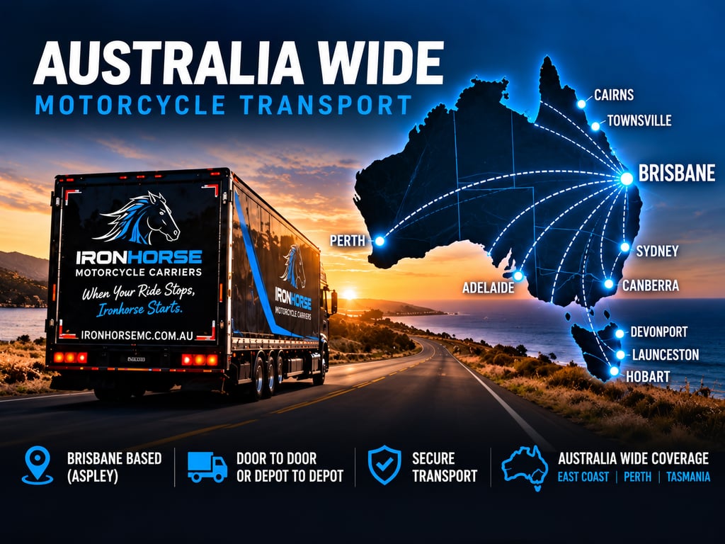 Ironhorse carrier on the highway with Australia-wide routes from Brisbane